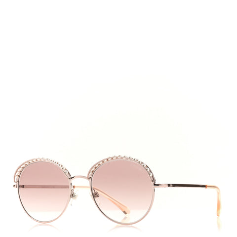 Round Pearl Sunglasses 4247-H Pink Gold