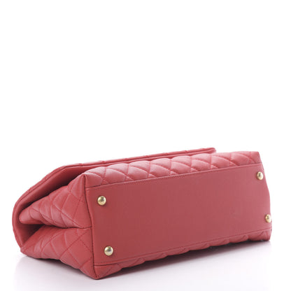 Chanel Caviar Quilted Small Coco Handle Flap Red 4 of 11
