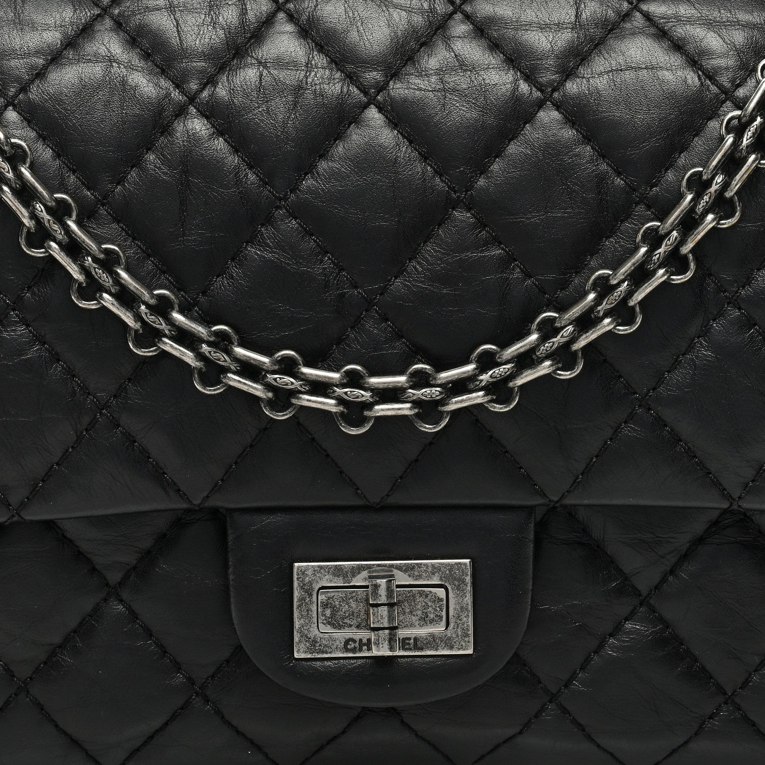 Chanel Aged Calfskin Quilted 2.55 Reissue 225 Flap Black 8 of 10