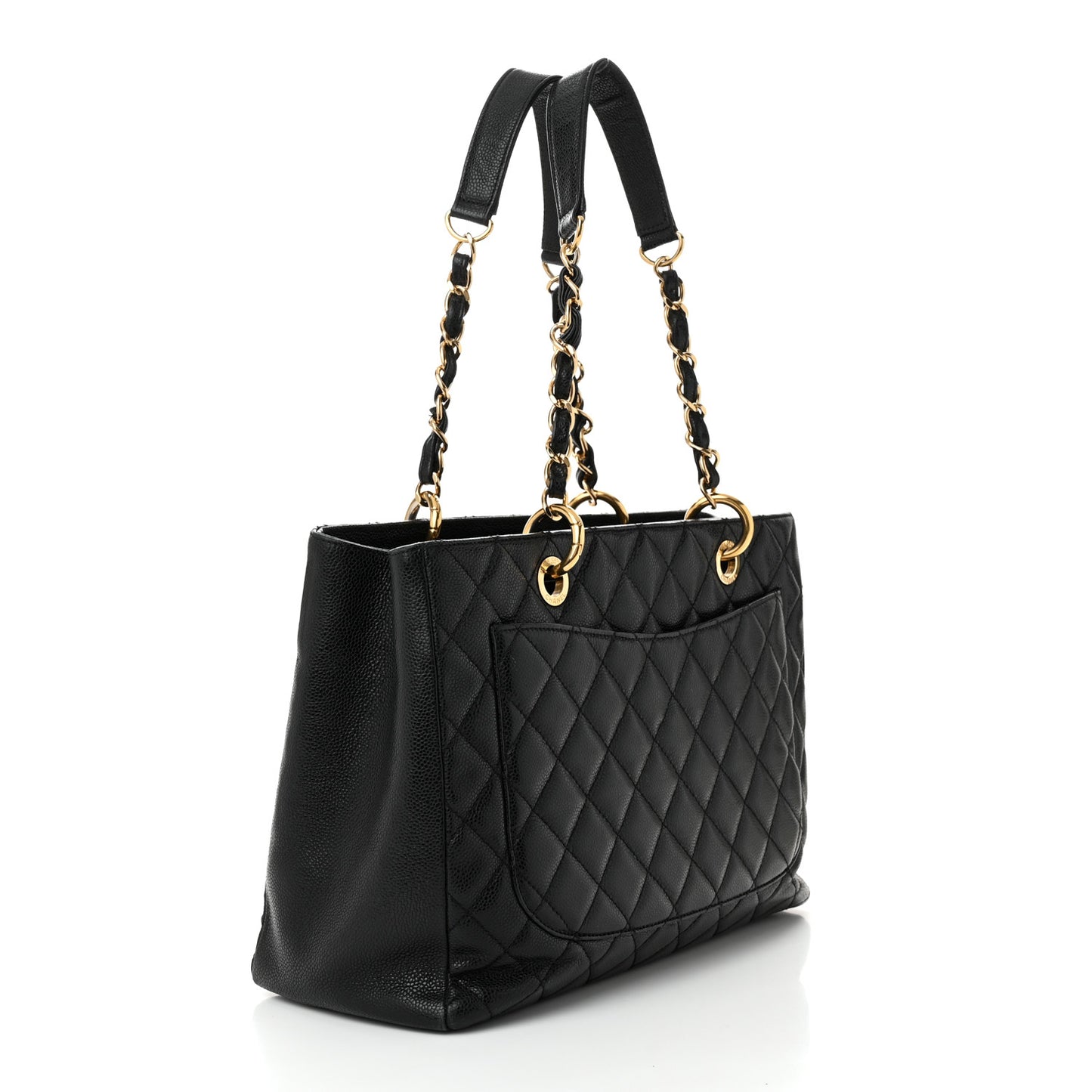 Caviar Quilted Grand Shopping Tote GST Black