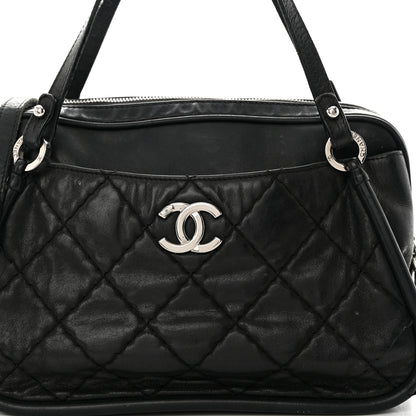 Chanel Iridescent Calfskin Quilted Relax CC Camera Case Black 8 of 18