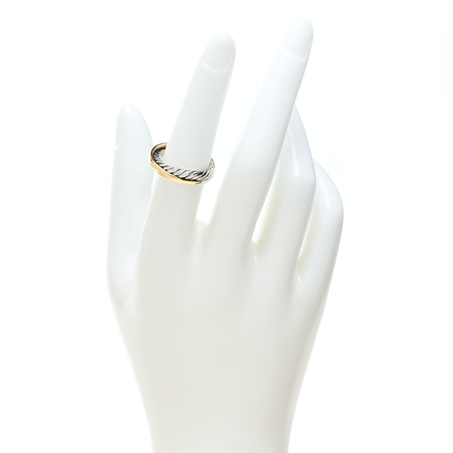 David Yurman Sterling Silver 18K Yellow Gold Crossover Ring 52 6 2 of 4