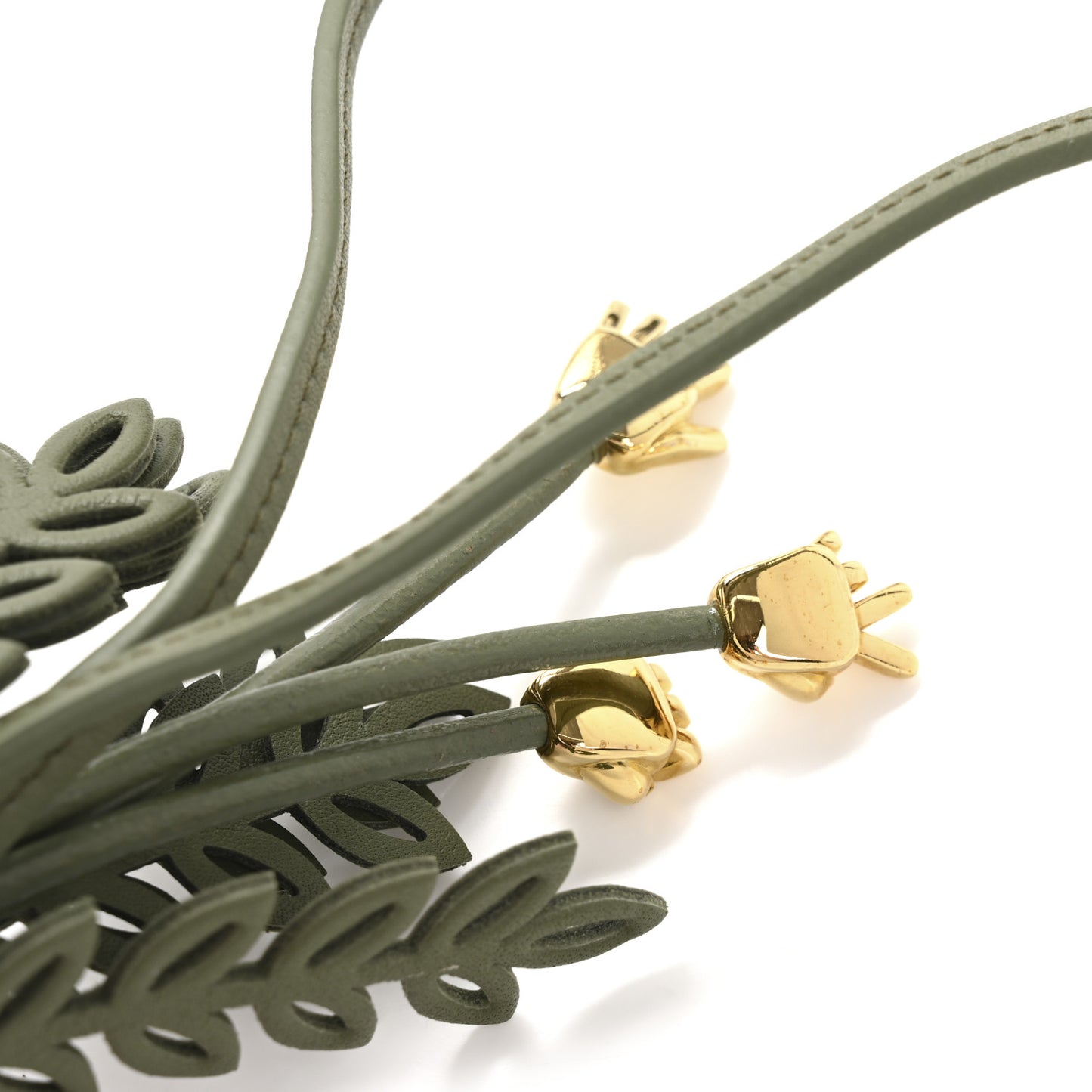 X HOWLS MOVING CASTLE Calfskin Rock Paper Scissors Charm Green