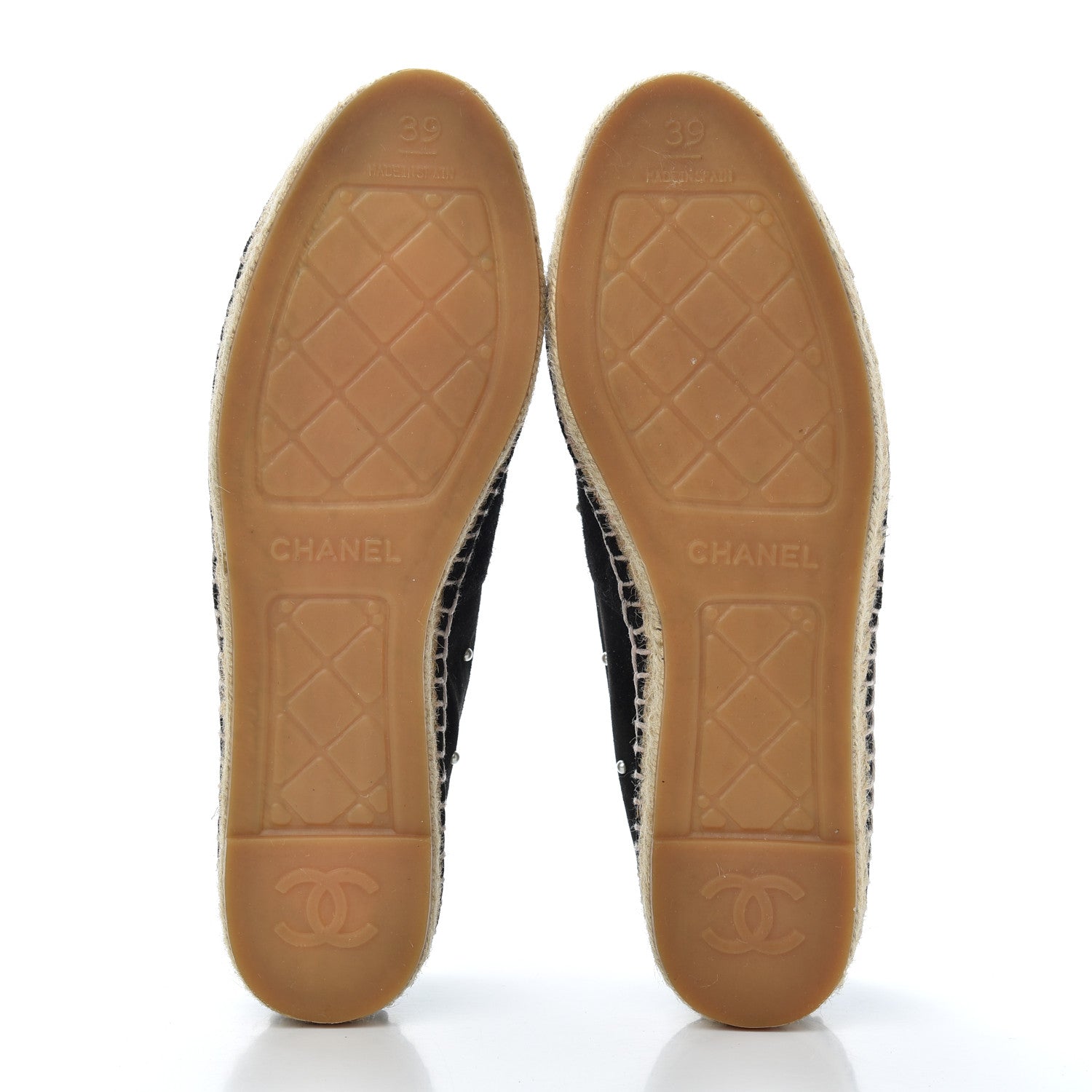 Chanel Suede Pearl CC Espadrilles 39 Black 6 of 10