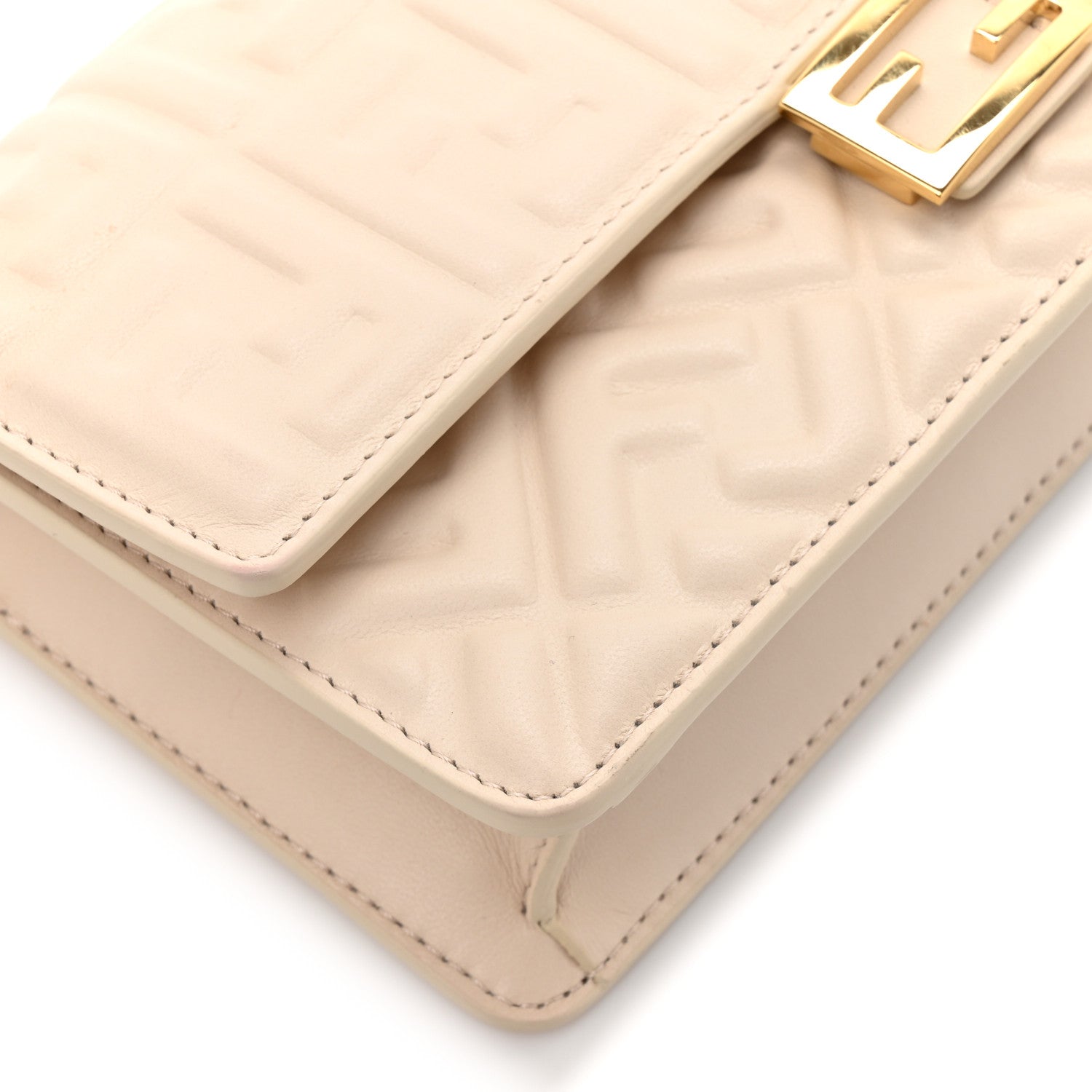 Fendi Nappa Matisse FF Embossed Wallet On Chain Baguette Camelia 11 of 17