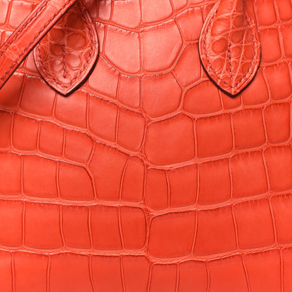 Hermes Matte Alligator Bolide Mini 1923 Sanguine 8 of 11