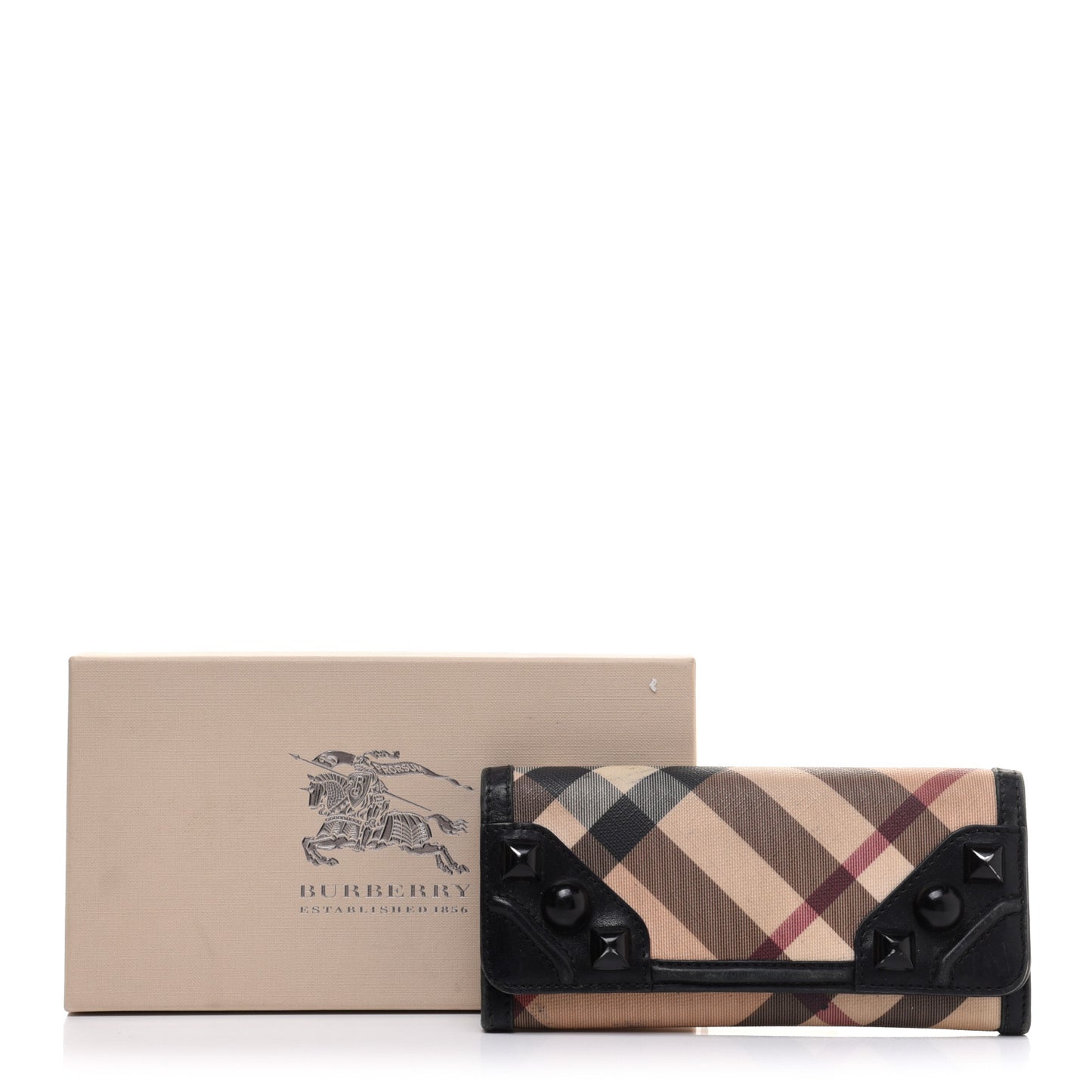 Nova Check Mega Stud Continental Wallet Black