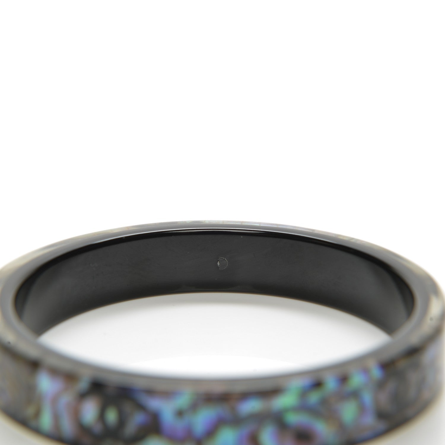 Chanel Resin Mother of Pearl CC Bangle Black 4 of 4