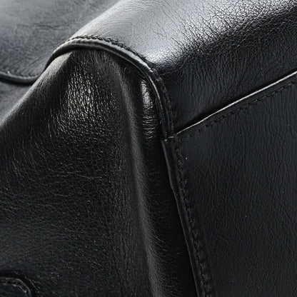 Gucci Calfskin Monochrome Medium Double G Tote Bag Black 9 of 10