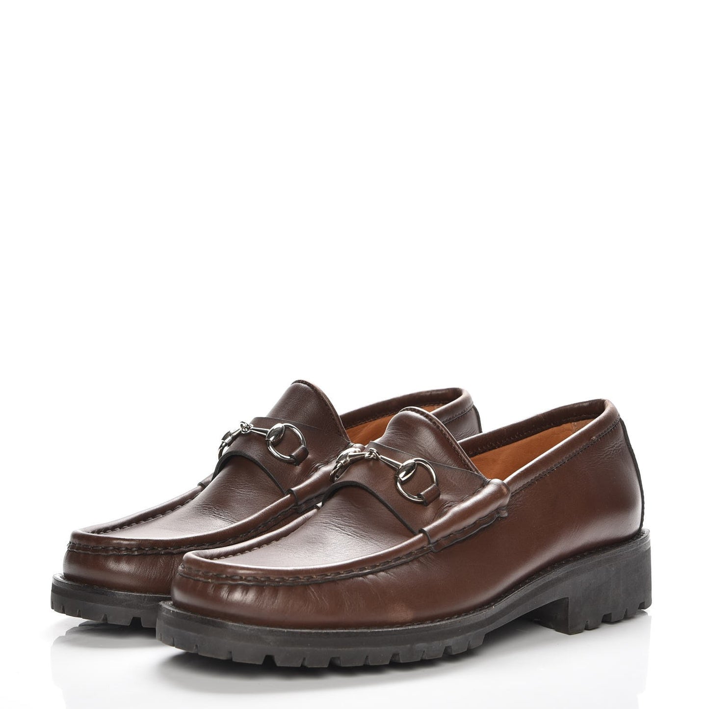 Laredo Calfskin Womens Horsebit Lug Sole Loafers 37.5 Brown