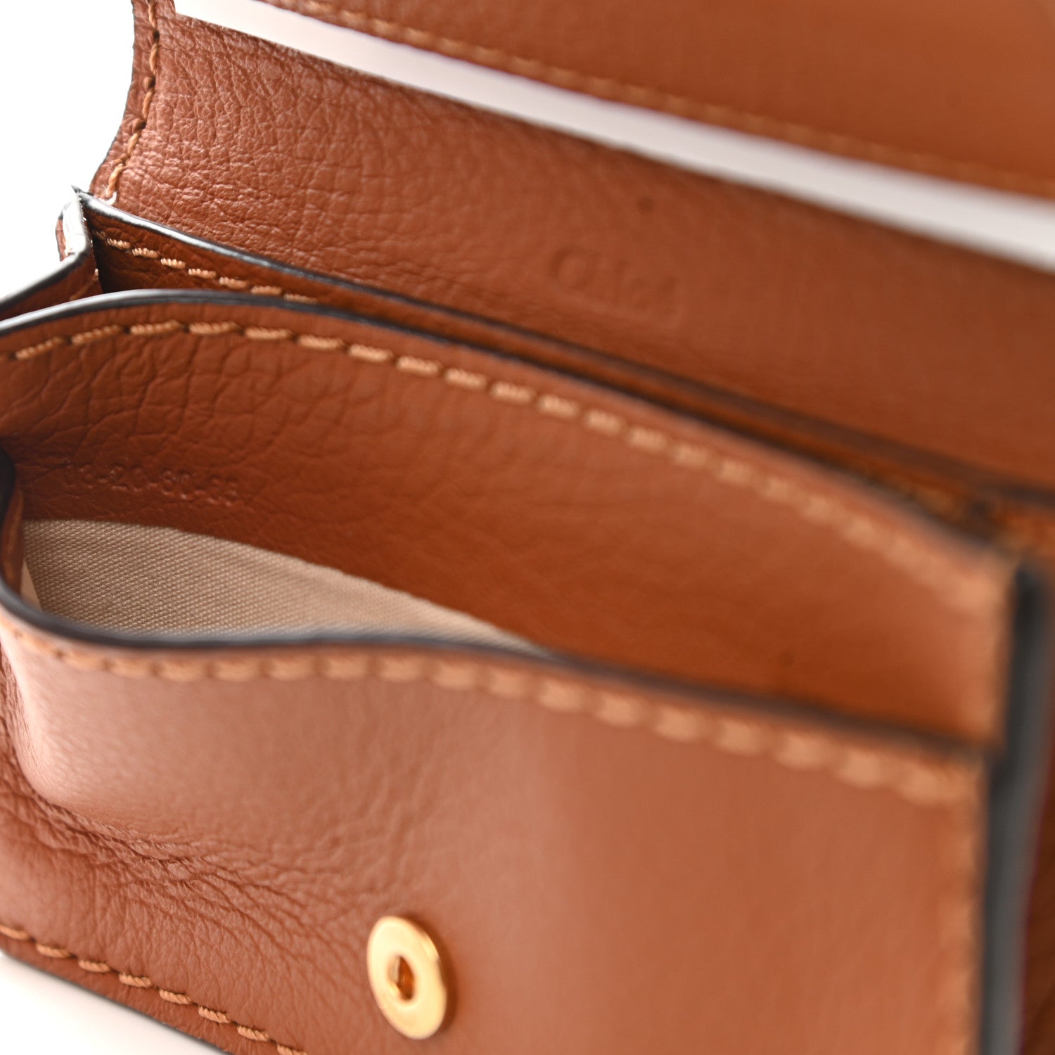 Chloe Grained Calfskin Marcie Compact Wallet Tan 7 of 9