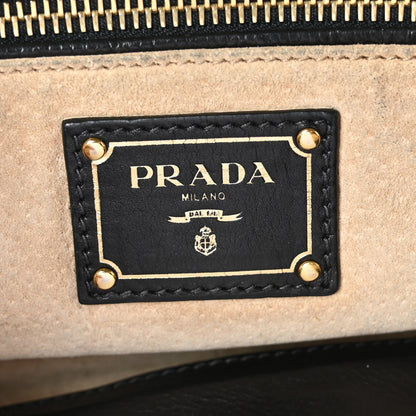 Prada Glace Calf Studded Pushlock Chain Shoulder Bag Black 6 of 8