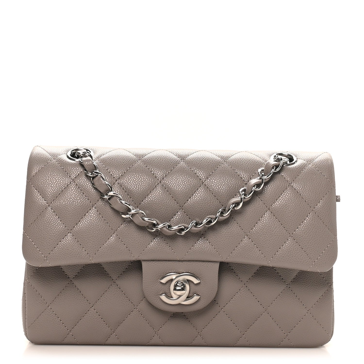 Chanel Caviar Quilted Small Double Flap Grey 1 of 11