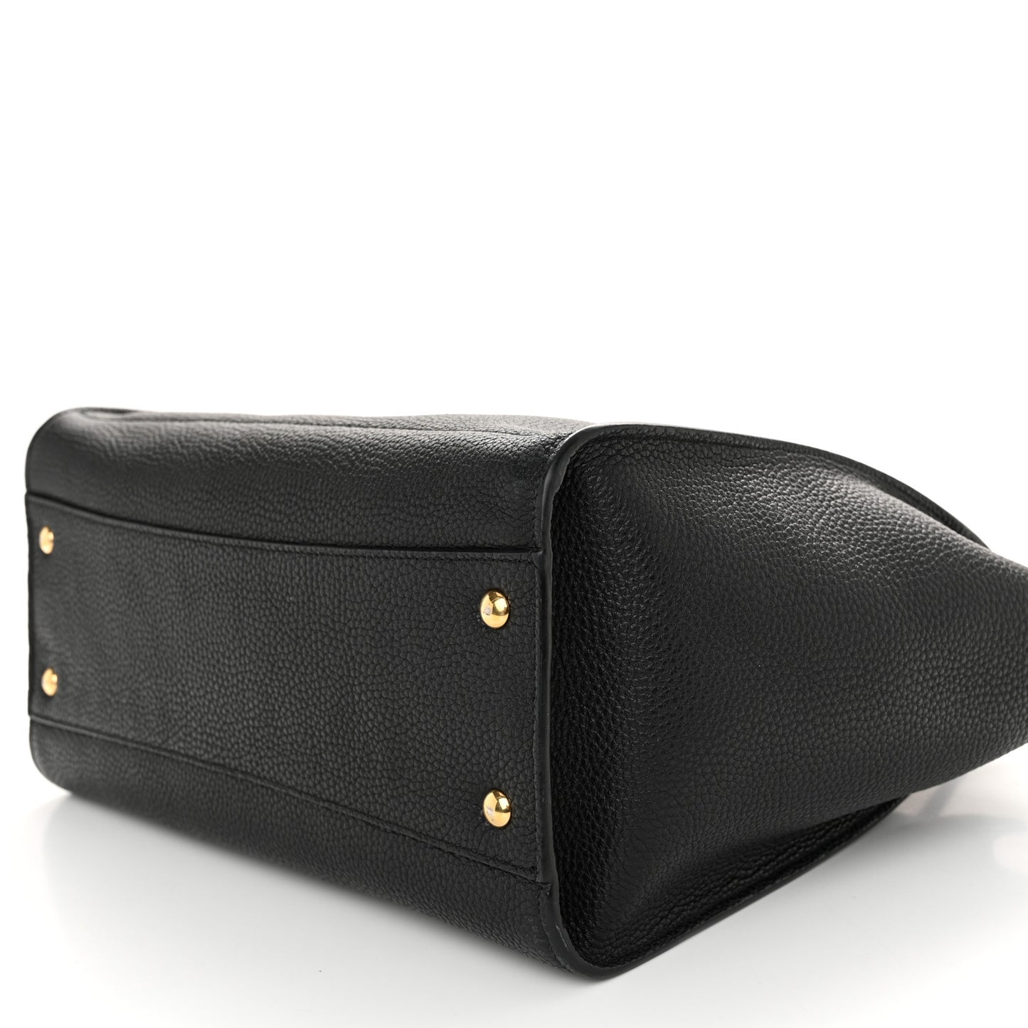 Hammered Calfskin Double Handle Large Amy Tote Black