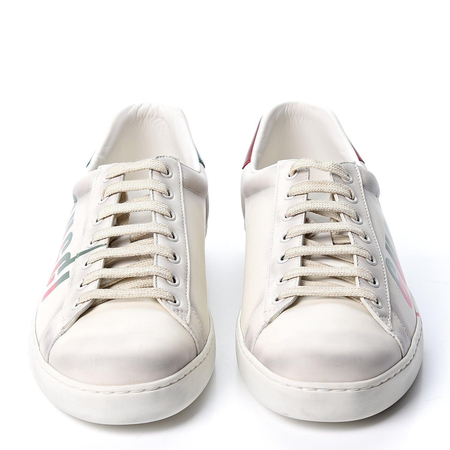 Gucci Distressed Calfskin Mens Ace Blade Sneakers 10 White 2 of 10
