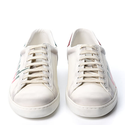 Gucci Distressed Calfskin Mens Ace Blade Sneakers 10 White 2 of 10