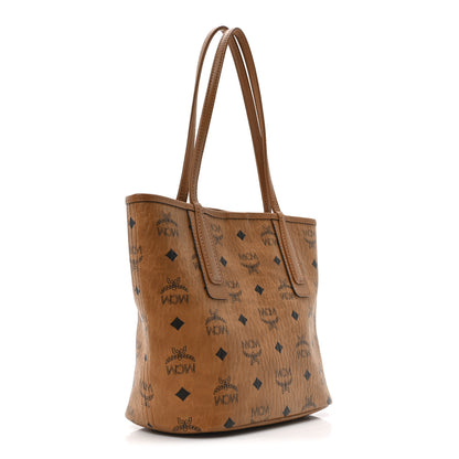 MCM Visetos Mini Liz Reversible Shopper Tote Cognac 4 of 10