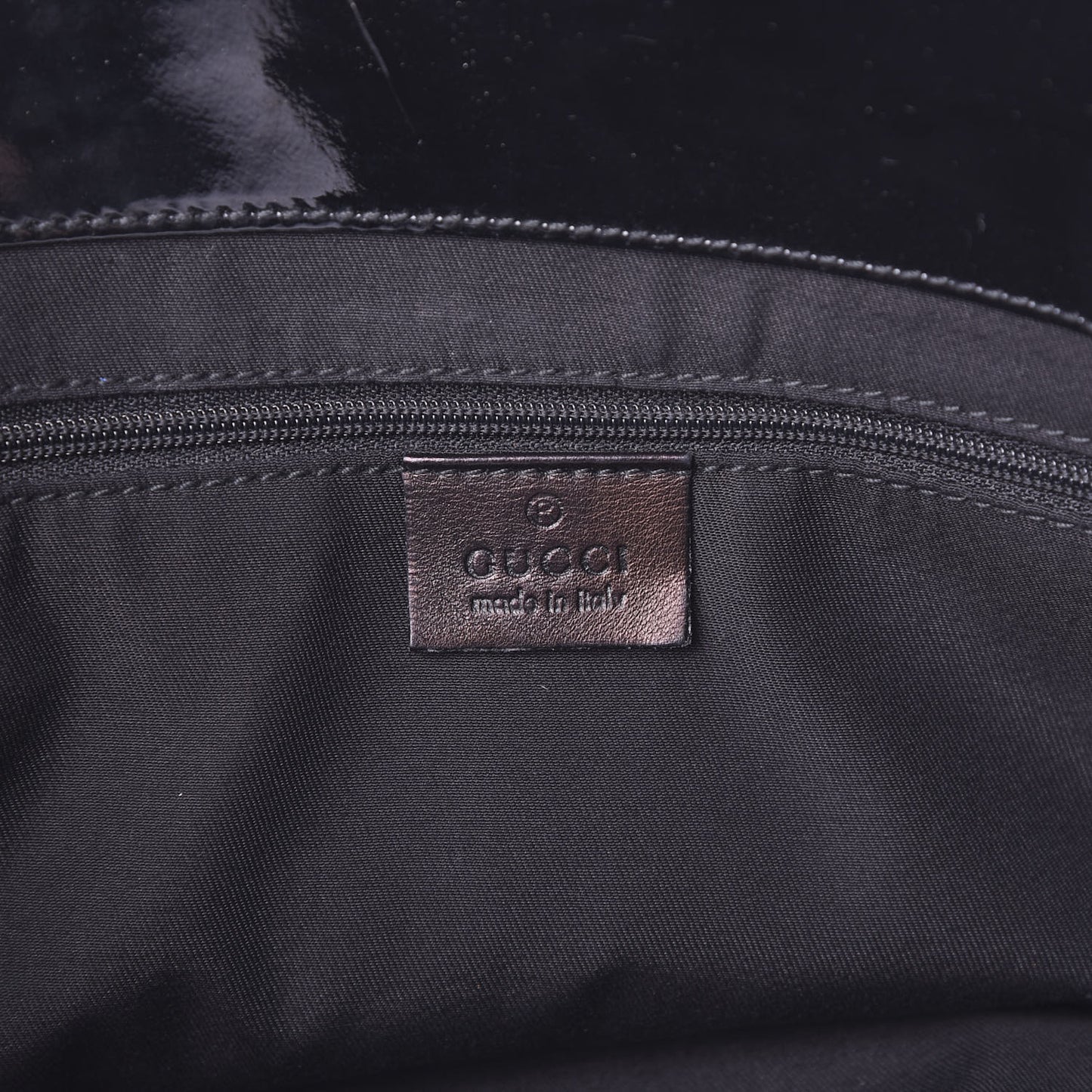 Patent Large D Ring Tote Black