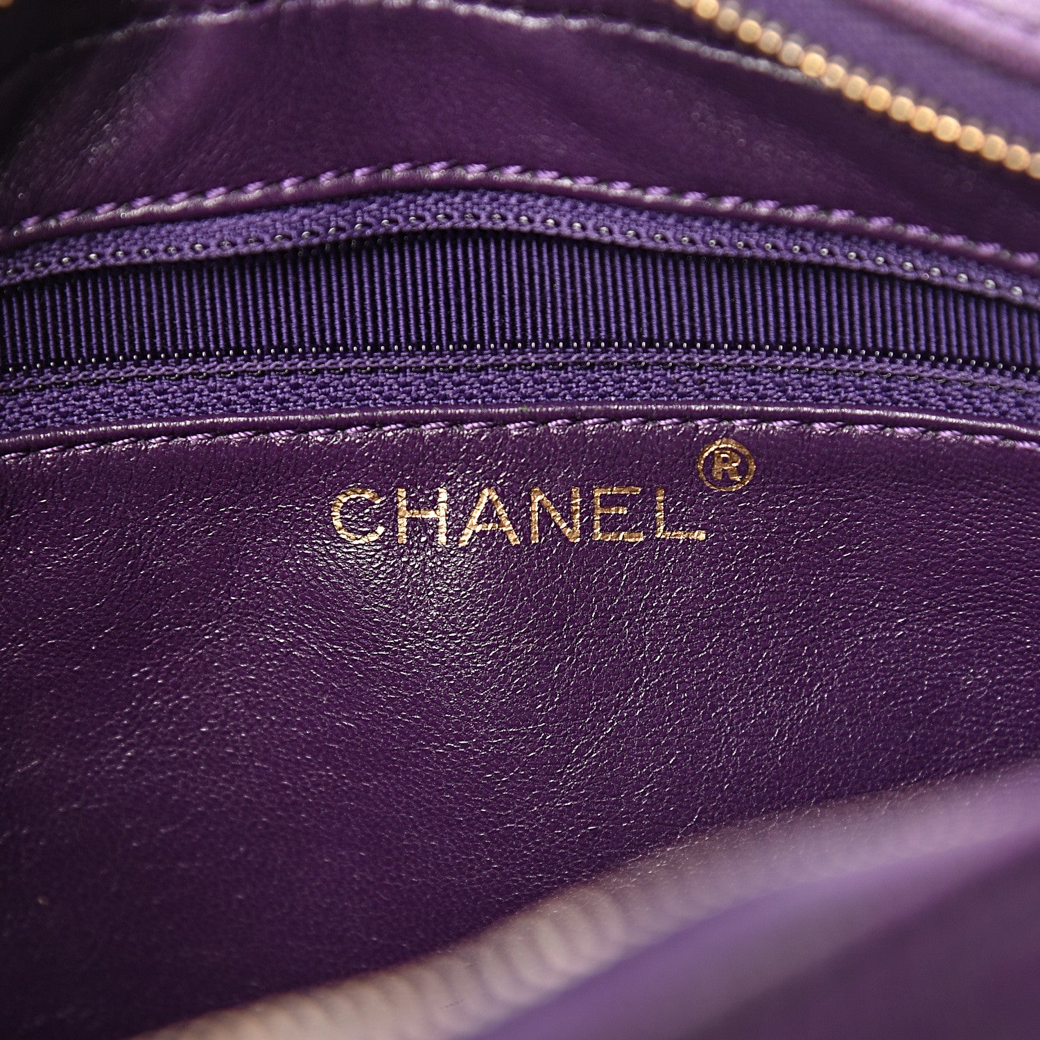 Chanel Jersey Chevron Quilted Camera Case Purple 6 of 11