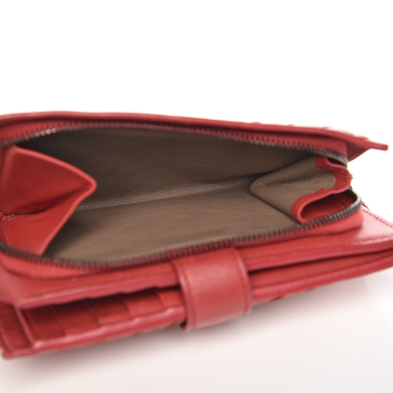 Bottega Veneta Nappa Intrecciato French Wallet China Red 6 of 12