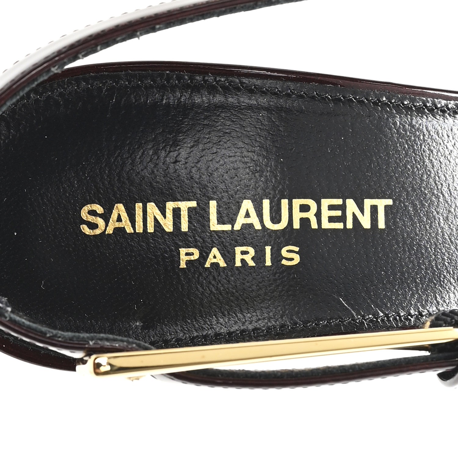 Saint Laurent Vernice Gloss Lee 75 Slingback Pumps 39 Marron Glacé 8 of 9