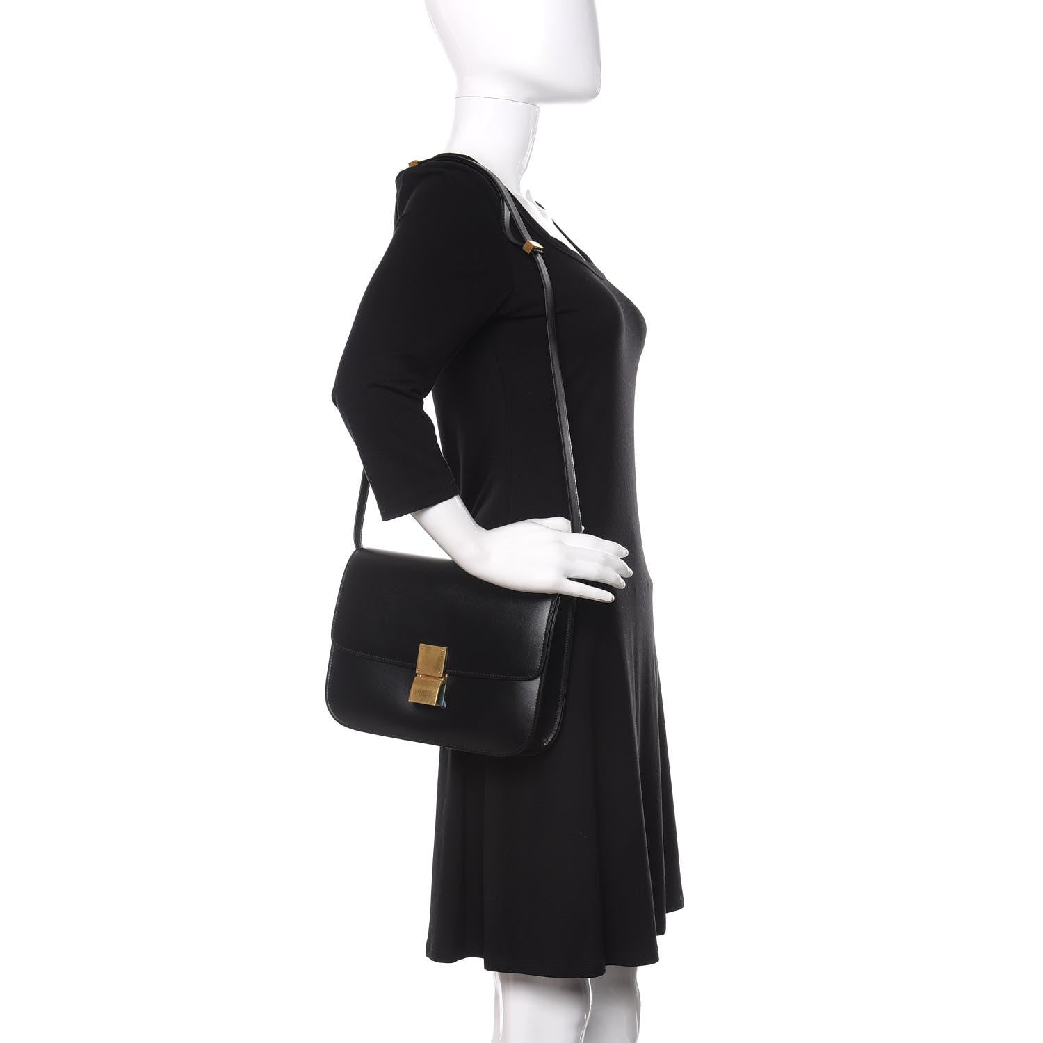 Celine Box Calfskin Medium Classic Box Flap Black 2 of 10
