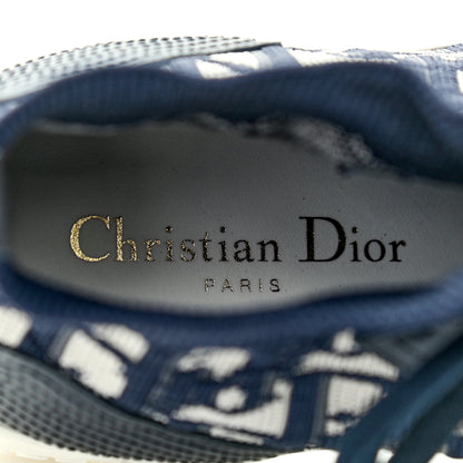 Christian Dior Technical Knit Calfskin Oblique Womens Walk'n Dior Mid Top Sneakers 38.5 Deep Blue 6 of 13