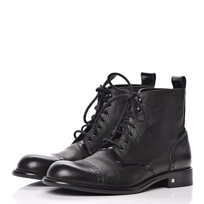 Louis Vuitton Calfskin Grained Winter Feel Ankle Boots 9 Black 3 of 10