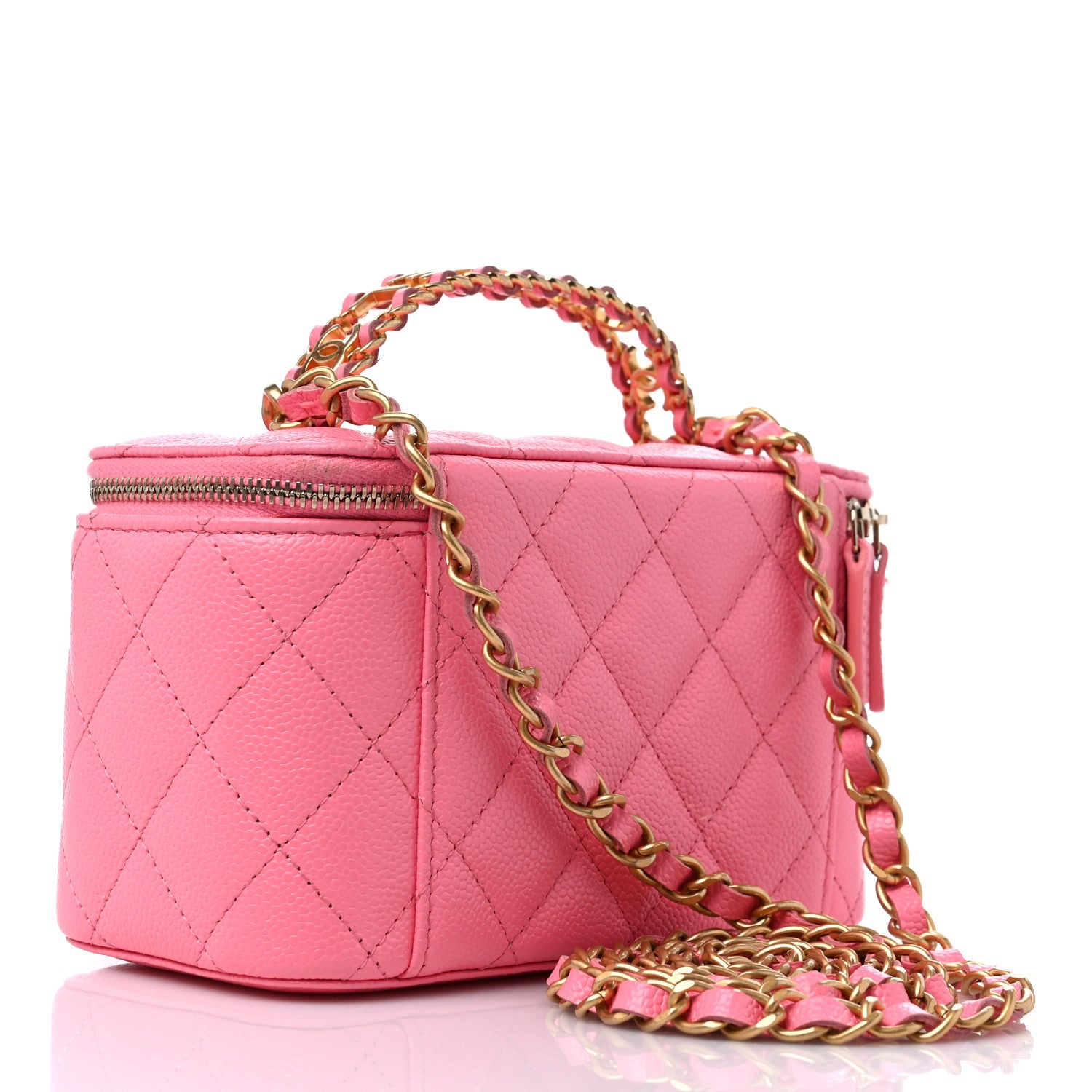 Chanel Shiny Caviar Quilted Pick Me Up Vanity Case Pink 3 of 10