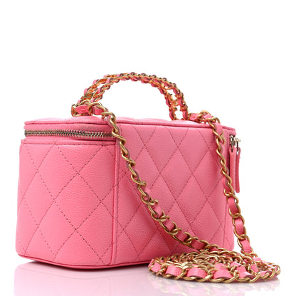 Chanel Shiny Caviar Quilted Pick Me Up Vanity Case Pink 3 of 10