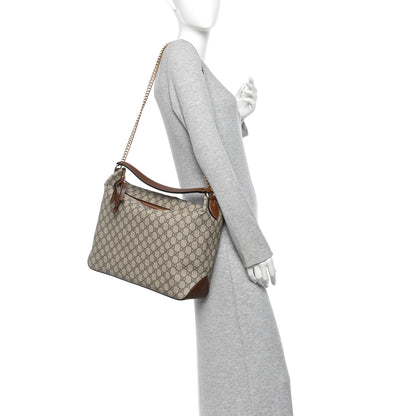 Gucci GG Supreme Monogram Large Linea A Hobo Light Brown 2 of 11