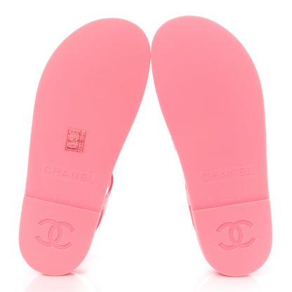 Chanel Lambskin Espadrille Sandals 39 Coral 5 of 9