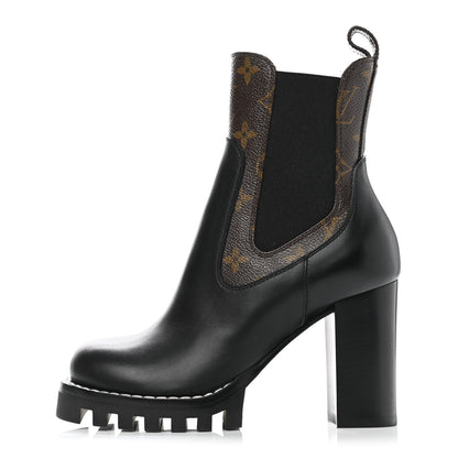 Louis Vuitton Calfskin Monogram Star Trail Ankle Boots 35 Black 1 of 8