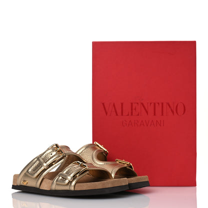 Valentino Garavani Metallic Nappa Anywear Slide Sandals 37 Antique Brass 10 of 10