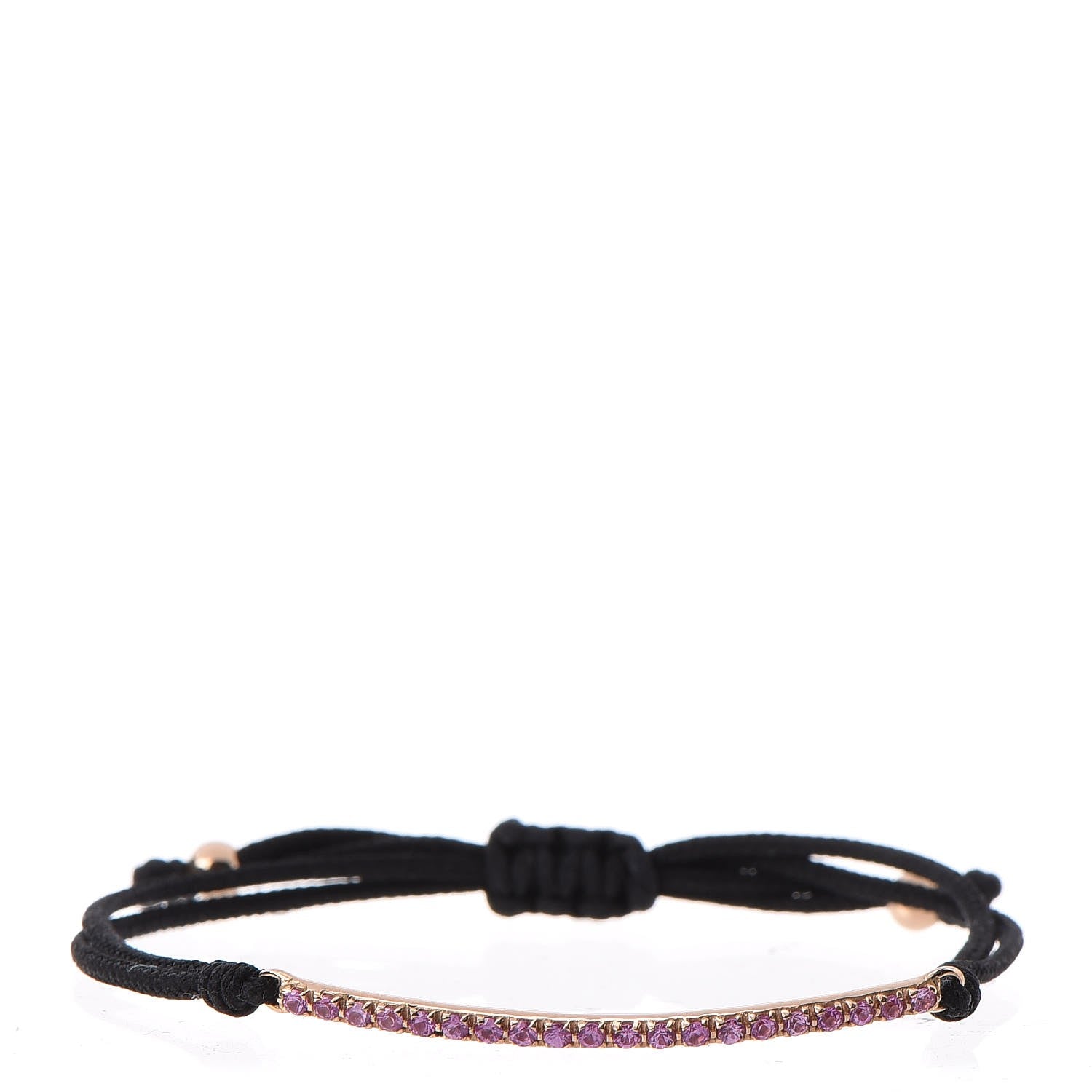 Tiffany 18K Rose Gold Pink Sapphire Metro Bar Cord Bracelet 1 of 5