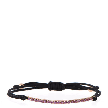 Tiffany 18K Rose Gold Pink Sapphire Metro Bar Cord Bracelet 1 of 5