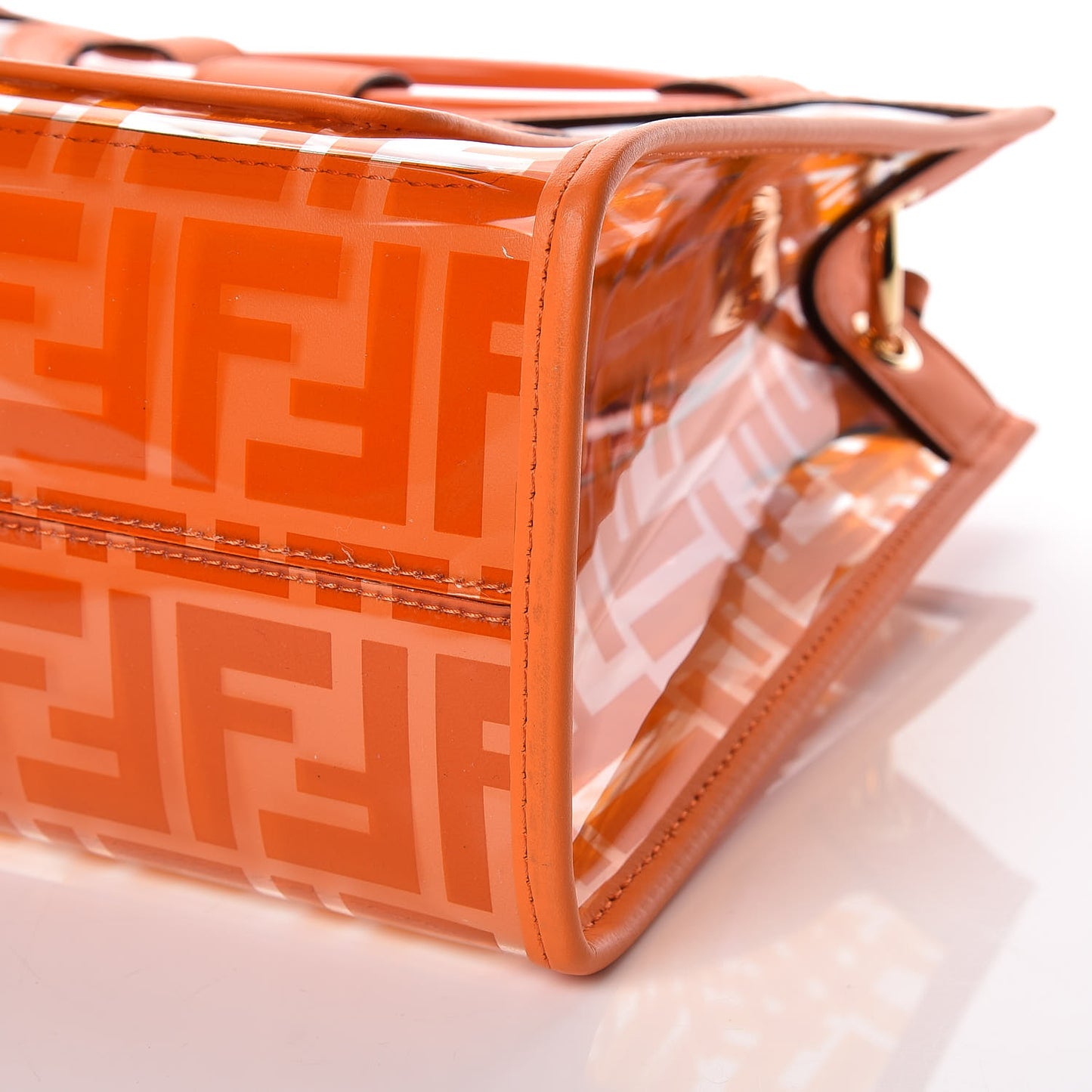 TPU FF Vitello Century Plexiglass Small Runaway Shopper Tote Aranciata
