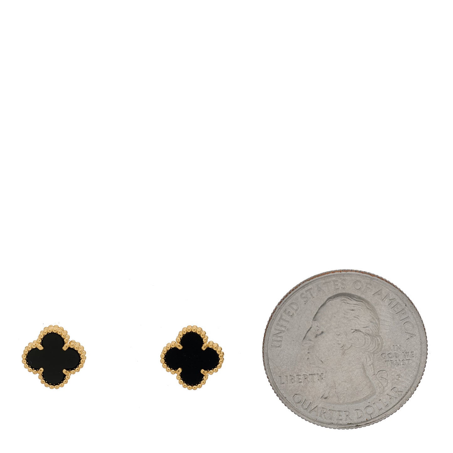 18K Yellow Gold Black Onyx Sweet Alhambra Earrings