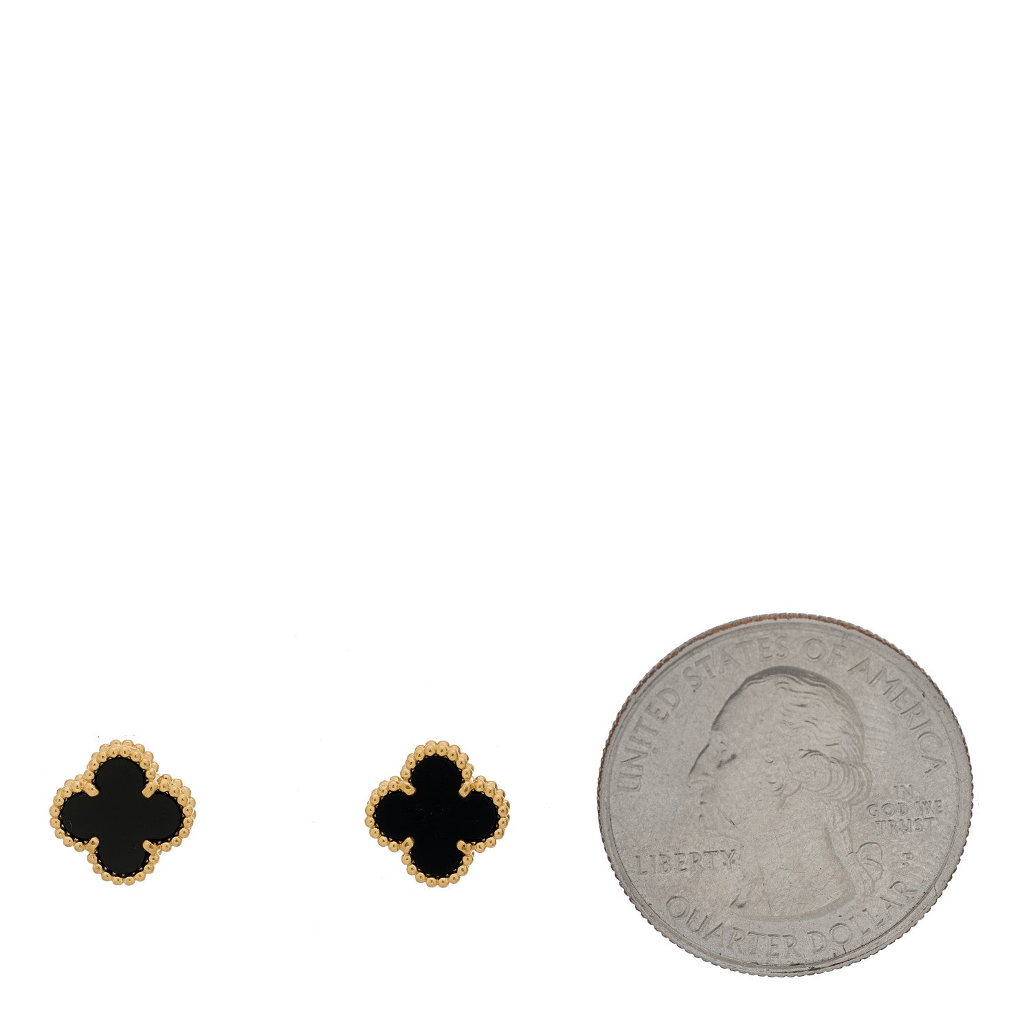 Van Cleef & Arpels 18K Yellow Gold Black Onyx Sweet Alhambra Earrings 2 of 5