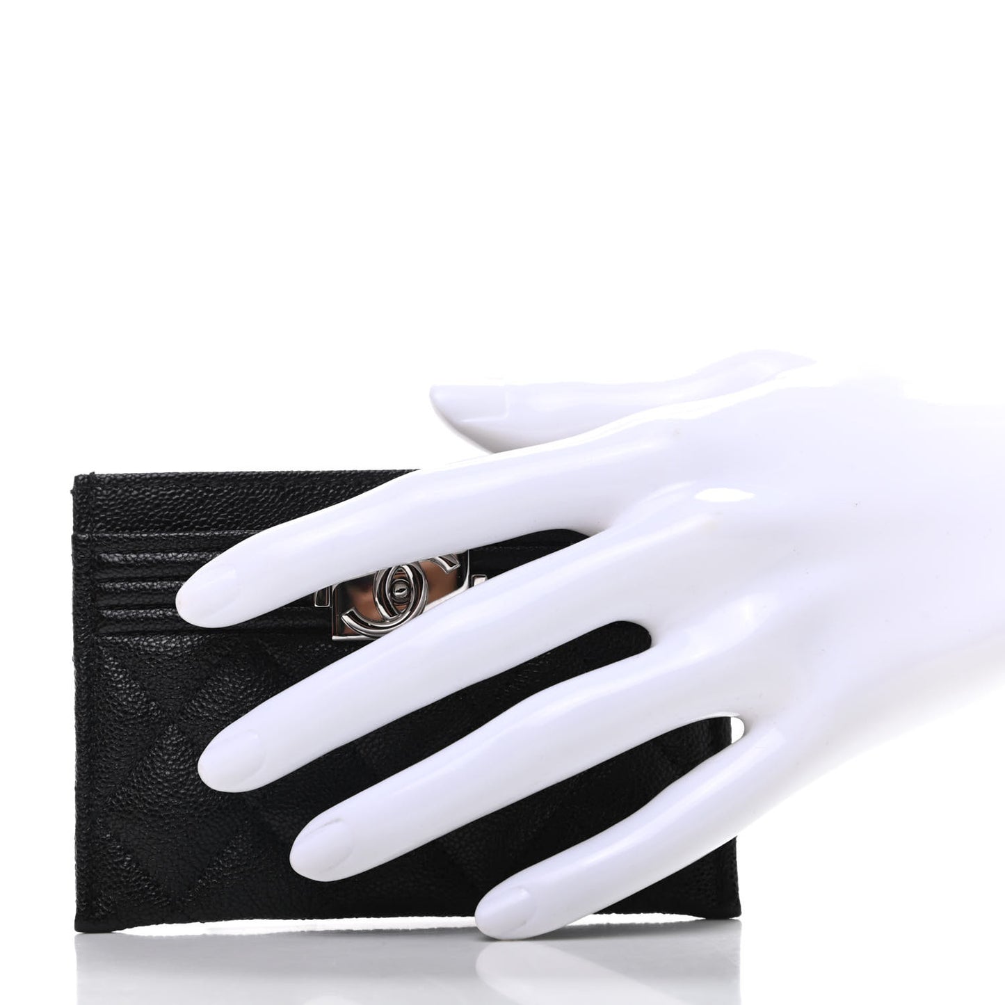 Caviar Quilted Boy Card Holder Black