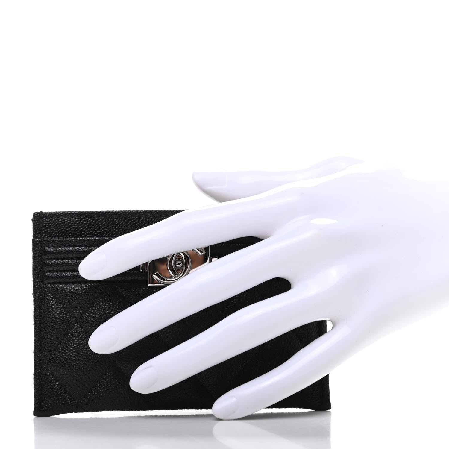 Chanel Caviar Quilted Boy Card Holder Black 2 of 8