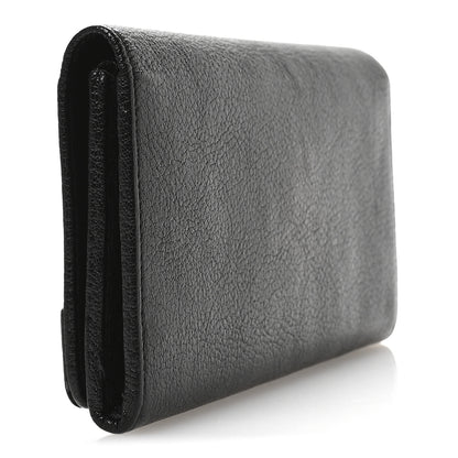 Balenciaga Chevre Gold Metallic Edge Hardware Money Wallet Black 3 of 8