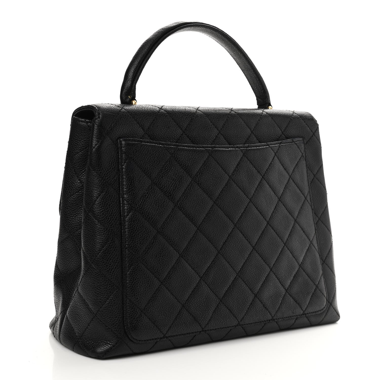 Chanel Caviar Quilted Jumbo Kelly Flap Black 3 of 10