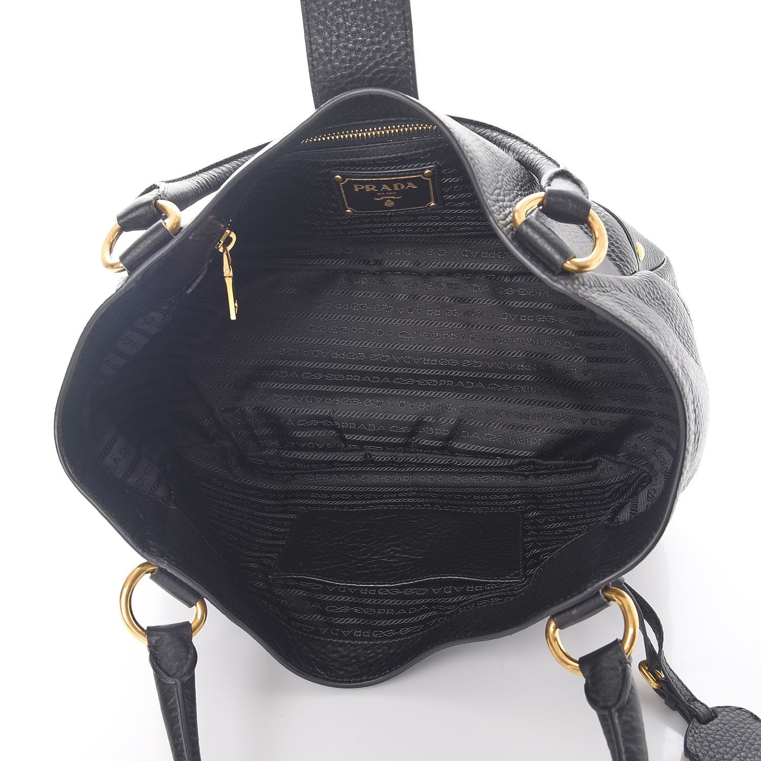 Prada Vitello Daino Buckle Tote Nero Black 5 of 8