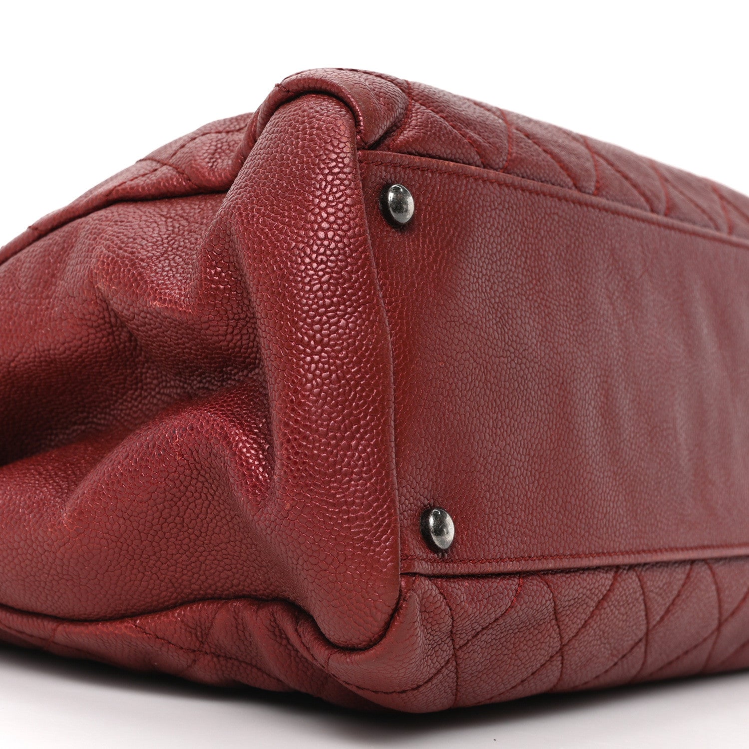 Chanel Iridescent Caviar Quilted Tall Chic Shopping Tote Red 9 of 10