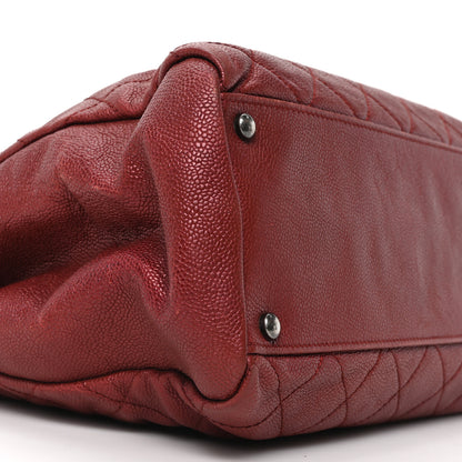 Chanel Iridescent Caviar Quilted Tall Chic Shopping Tote Red 9 of 10