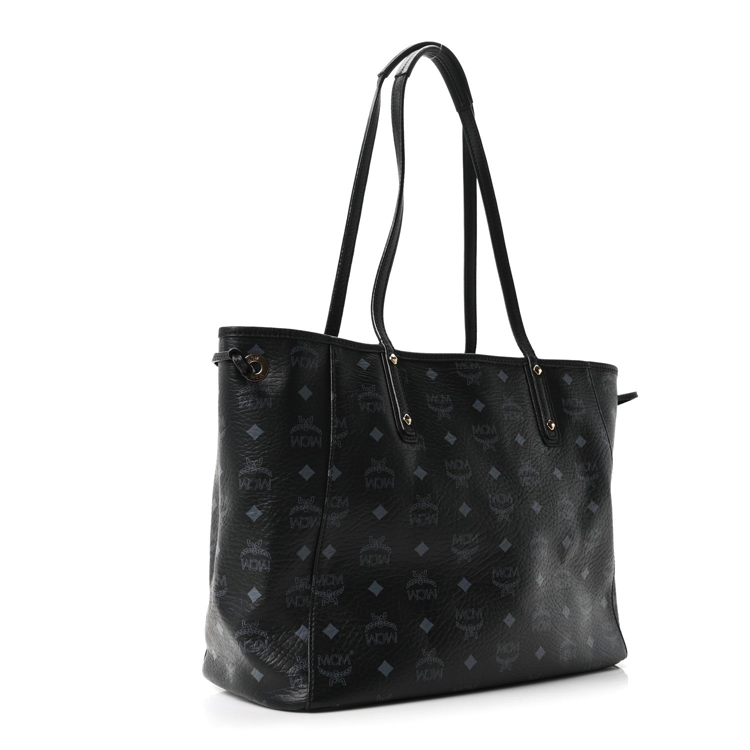 MCM Visetos Medium Liz Reversible Shopper Tote Black 4 of 16