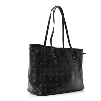 MCM Visetos Medium Liz Reversible Shopper Tote Black 4 of 16
