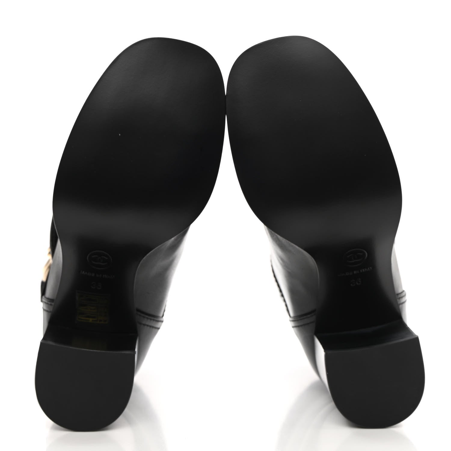 Chanel Calfskin Knit CC Short Boots 36 Black 5 of 11