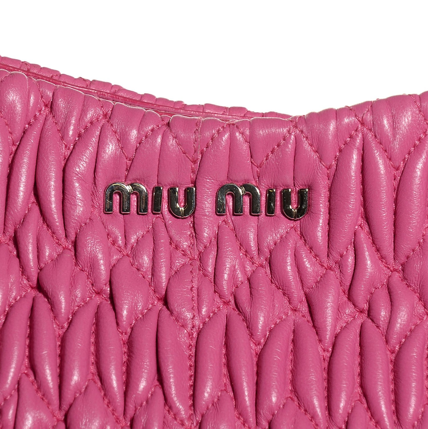 Miu Miu Nappa Matelasse Swarovski Crystal Tote Fuxia 9 of 9